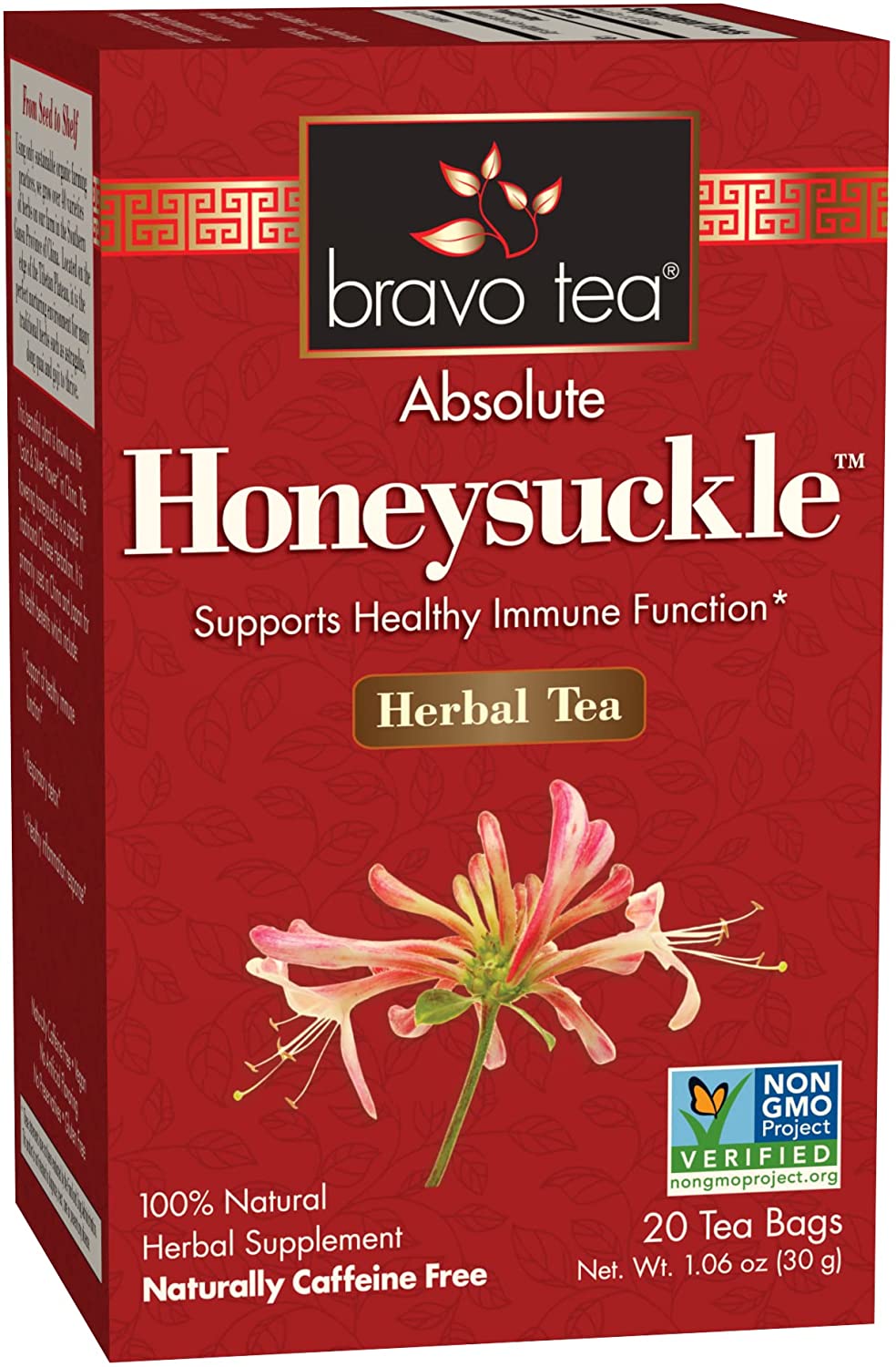Bravo Tea Absolute Honeysuckle Herbal Tea Bags - 20 Count