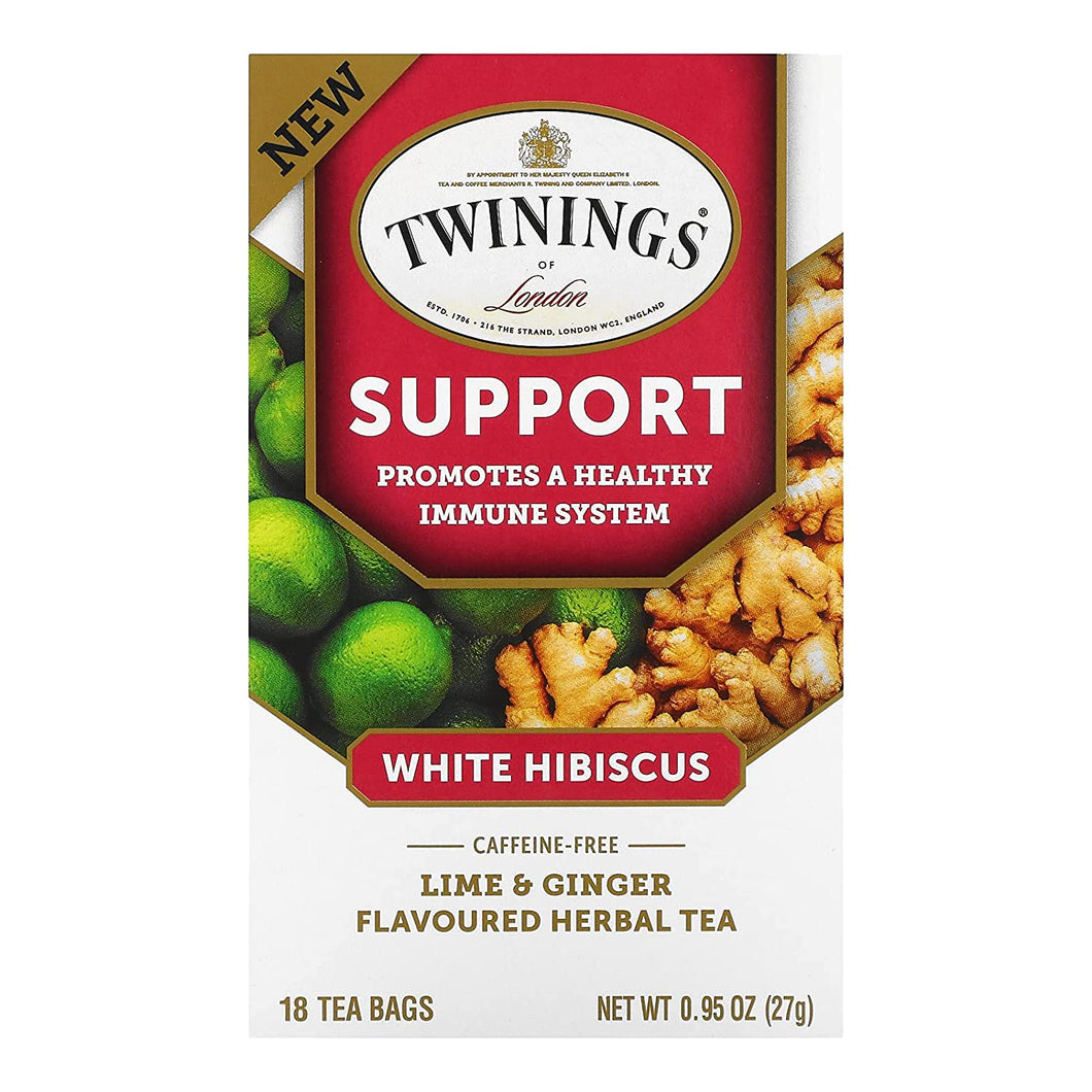 Twinings Support White Hibiscus Herbal Tea Bags - 18 Count