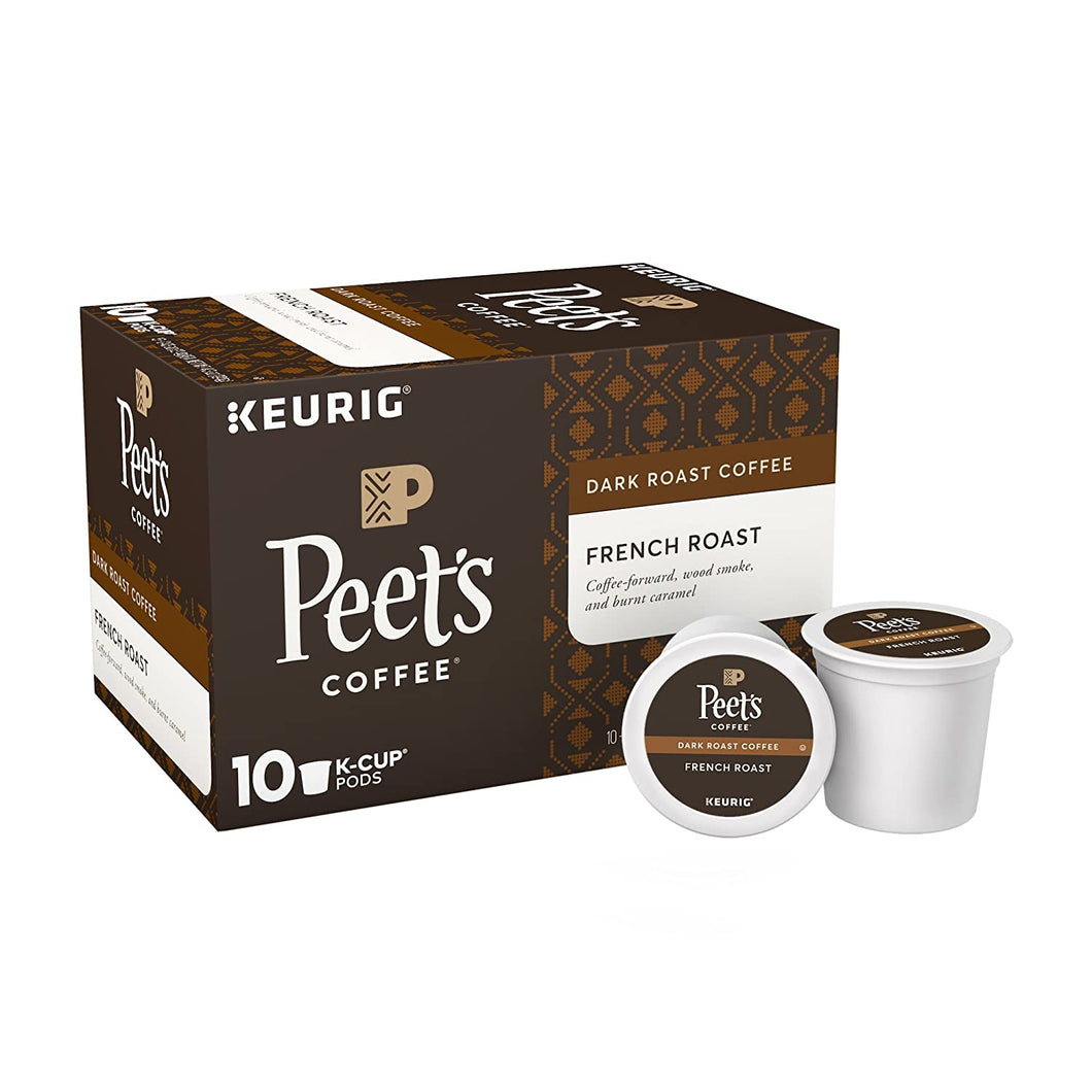 Peet's French Roast Dark Single Serve K Cups - 10 Count