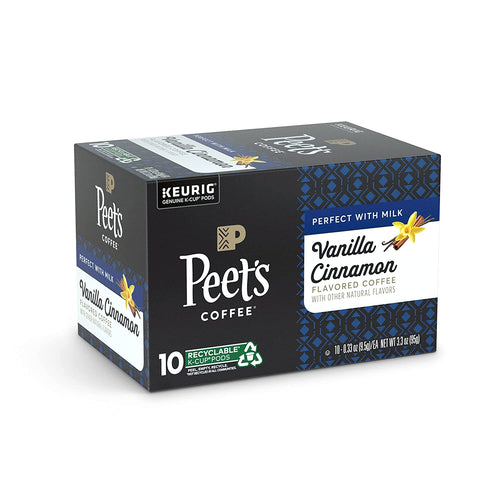 Peet's Vanilla Cinnamon Flavored Single Serve K Cups - 10 Count