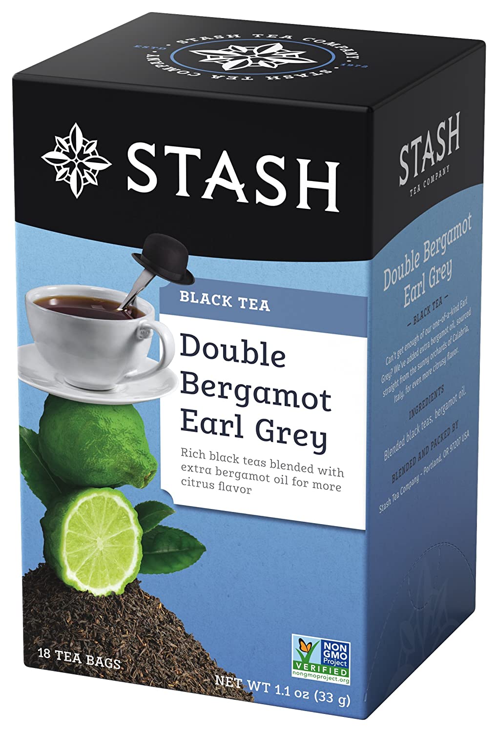 Stash Tea Double Bergamont Earl Grey Black Tea Bags - 18 Count