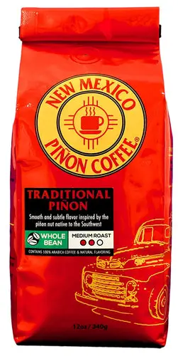 New Mexico Piñon Flavored Coffee - Traditional Piñon Whole Bean - 12 ounce