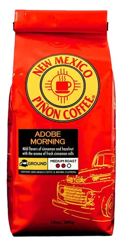 New Mexico Piñon Naturally Flavored Coffee - Adobe Morning Ground - 12 ounce