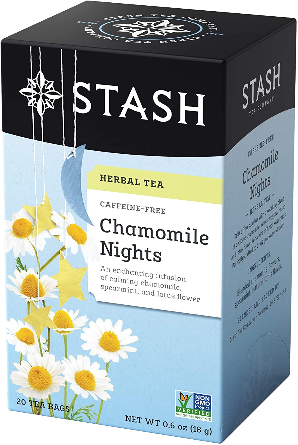 Stash Chamomile Nights Caffeine Free Herbal Tea Bags - 20 Count