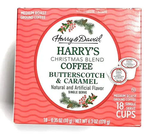 Harry & David Christmas Blend Butterscotch Caramel Flavored Coffee Cups
