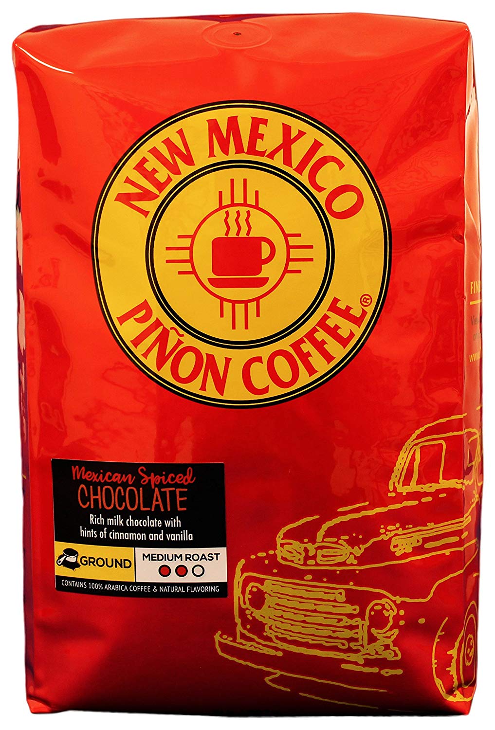 New Mexico Piñon Flavored Coffee - Mexican Spiced Chocolate Ground - 2 pound