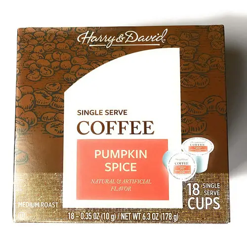 Harry & David Pumpkin Spice Flavored Single Serve Coffee Cups