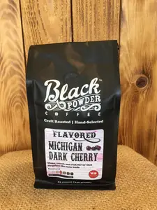 Black Powder Coffee Michigan Dark Cherry Flavored Ground Coffee - 12 Ounce