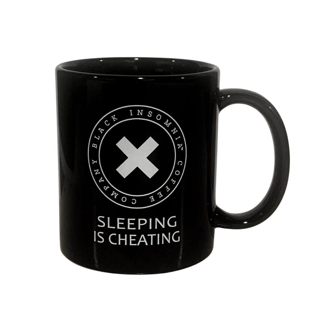 Black Insomnia Sleeping is Cheating Coffee Mug - Thumbnail 4