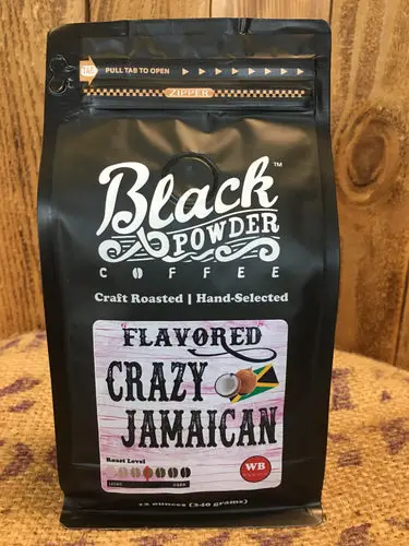 Black Powder Coffee Crazy Jamaican Flavored Ground Coffee - 12 Ounce