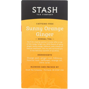 Stash Tea Sunny Orange Ginger Caffeine Free Herbal Tea Bags - 18 Count
