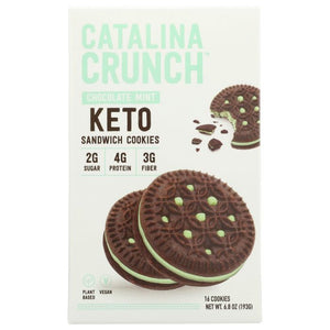Catalina Crunch Chocolate Mint Keto Sandwich Keto Friendly Cookies - 6.8 Oz Box