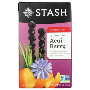Stash Tea Acai Berry Caffeine Free Herbal Tea Bags - 18 Count