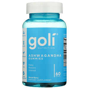 Goli Nutrition Ashwagandha Gummies, Plant Based, Non GMO - 60 Count