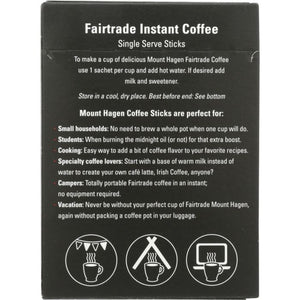 Mount Hagen Organic Instant Regular Coffee Single Serve Sticks - 125 Count